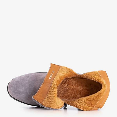 IEȘIRE Cizme de damă izolate gri deschis pe post Ryoko - Încălțăminte