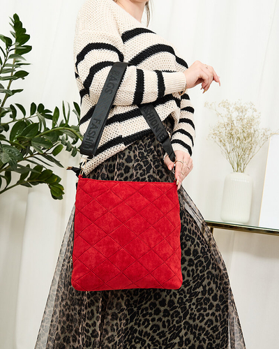 Royalfashion Geantă de damă roșie matlasată din piele ecologică