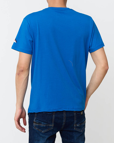 Tricou cu imprimeu pentru bărbați albastru deschis - Îmbrăcăminte