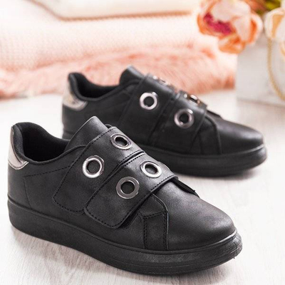 OUTLET Adidași negri cu închidere cu velcro Ariadne - Încălțăminte