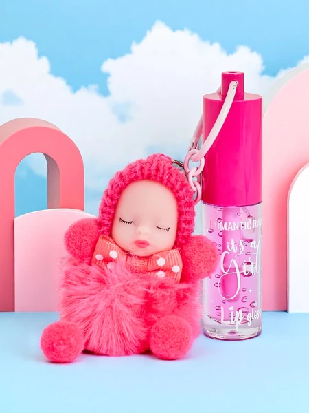 Luciu de buze pentru copii cu păpușă Fuchsia