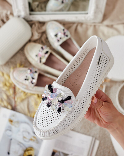Royalfashion Mocasini traforați cu mărgele pentru femei Nasfali