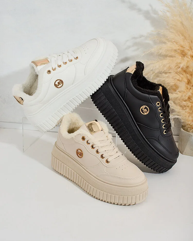 Royalfashion Adidași încălțați de damă cu blană Sofi