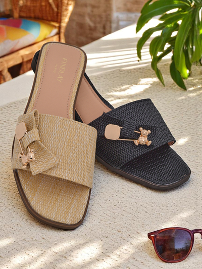 Royalfashion Șlapi de damă din paie Sandale Aurelia