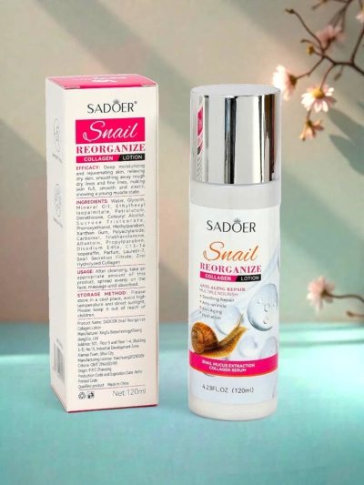 Calming emulsion with collagen and snail slime extract - anti-wrinkle, soothing