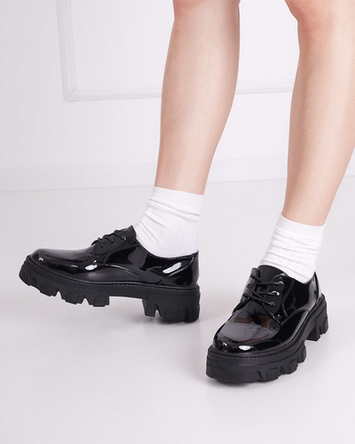 Pantofi dama lacuiti negri Binotsi - Incaltaminte