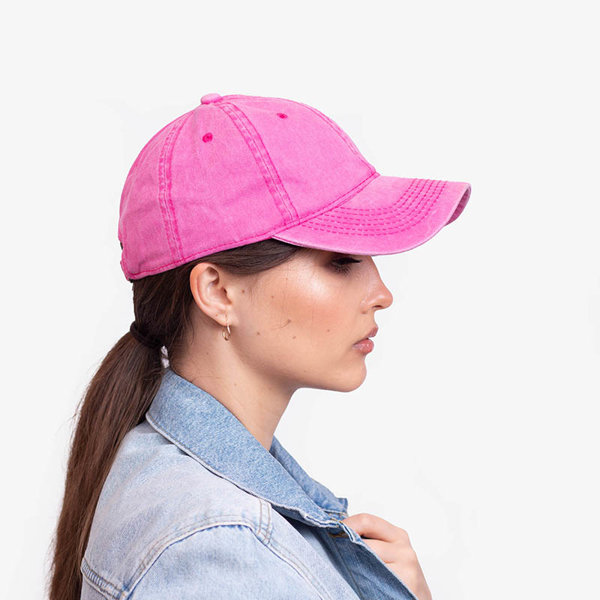 Șapcă de damă din denim fucsia - Accesorii