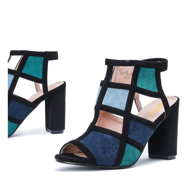 Kolorowe sandały na słupku z wycięciami Nahia - Obuwie
