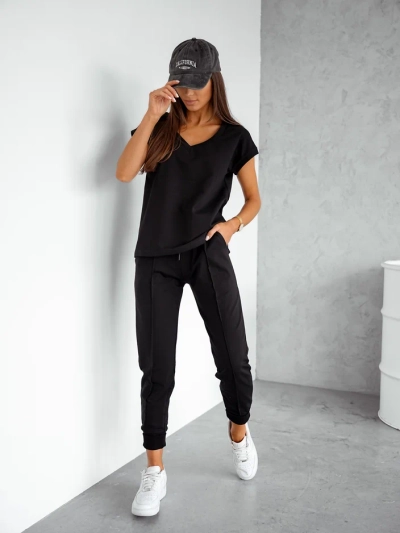 Set casual din bumbac pentru femei Royalfashion cu mâneci scurte