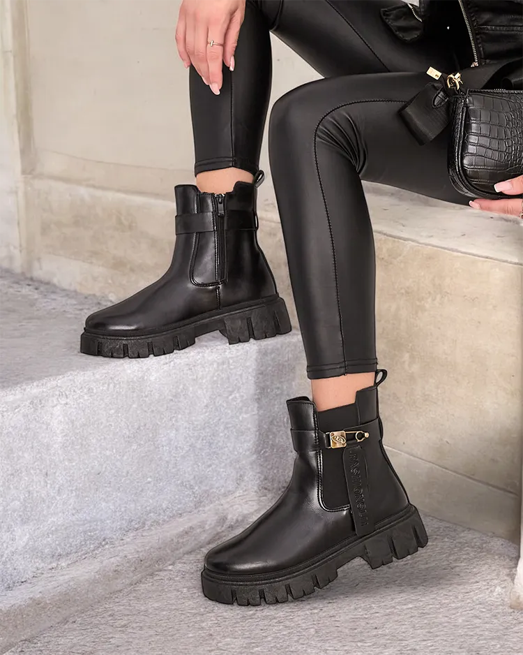 Royalfashion Cizme Dobinas din piele eko pentru femei