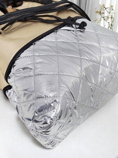 Royalfashion Geantă mare de damă Golden Luxe Shopper