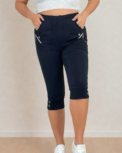 Royalfashion Pantaloni de damă din țesătură 7/8 PLUS SIZE