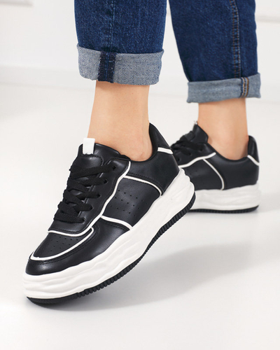 OUTLET Pantofi sport de dama negri cu insertii Dekavi - Incaltaminte