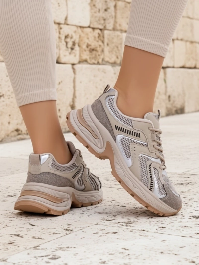 Aurelia Luna sneakers damă Royalfashion cu șireturi ecru