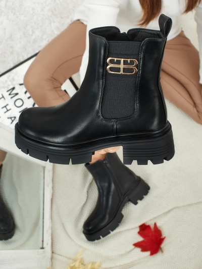 Botine de damă din piele ecologică Fravine