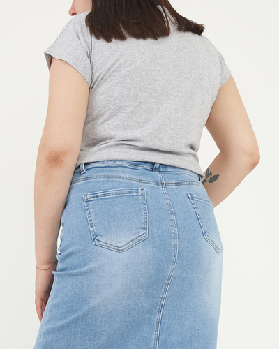 Tricou dama gri cu imprimeu MY DREAMS PLUS SIZE - Imbracaminte