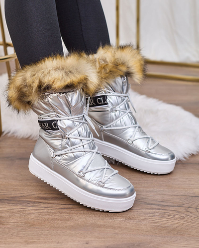 Royalfashion Silver cizme de alunecare a'la cizme de zăpadă pentru femei Gomllo