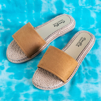 Papuci de damă Ysia maro - Încălțăminte