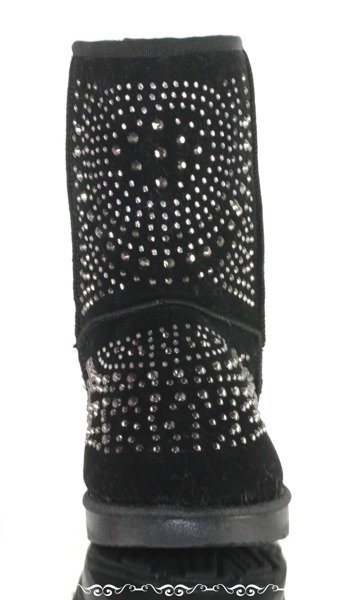 Czarne śniegowce emo z dżetami - Obuwie