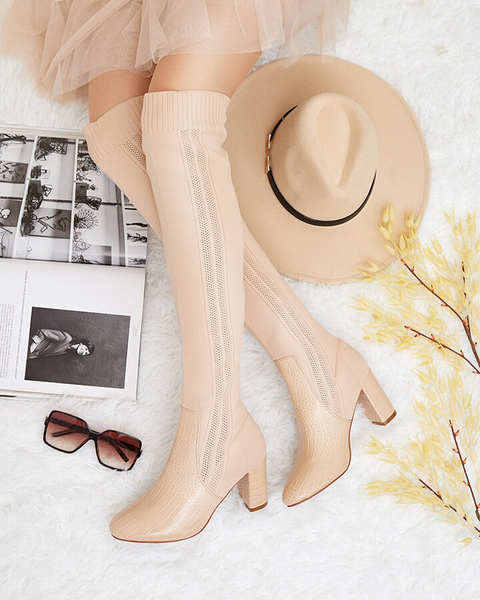 Royalfashion Cizme peste genunchi cu baretă pentru femei Nolera