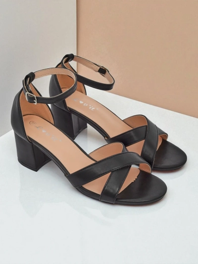 Royalfashion Sandale cu toc gros pentru femei Eleganza Strap