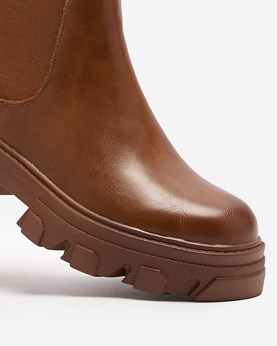 Cizme slip-on de damă de culoare camel Inilco- Footwear