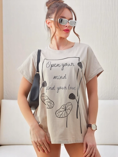 Royalfashion Tricou din bumbac pentru femei cu un imprimeu interesant