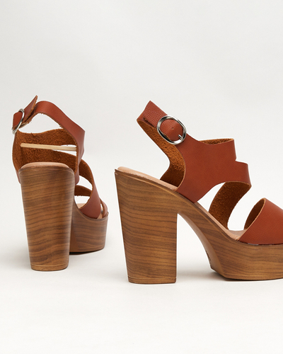 Sandale de damă de cămilă pe un stâlp înalt Werisso - Încălțăminte