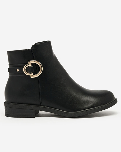 Royalfashion Cizme negre pentru femei a'la sztyblety cu ornamente Ederte