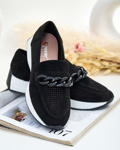 Royalfashion Mocasini de damă traforați cu lanț Isolla