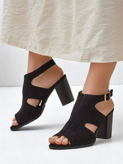 Royalfashion sandale decupate cu toc bloc pentru femei Abetle