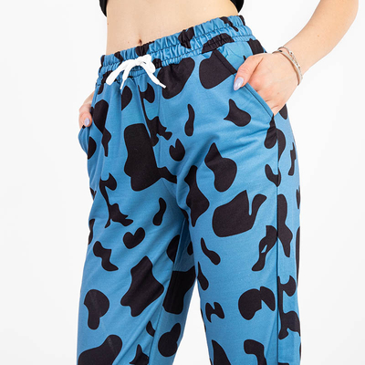 Pantaloni de sport de damă albastru închis cu petice - Îmbrăcăminte