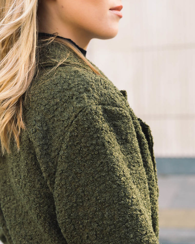 Palton verde de oaie până la glezne pentru femei - Îmbrăcăminte