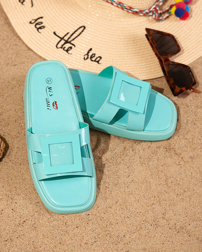 OUTLET Papuci dama menta cu decor Zegor - Incaltaminte