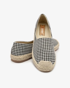 Royalfashion Espadrile de damă albe și negre din pepite Ilacex