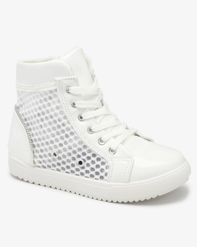 Adidași albi cu vârf înalt pentru fete Borris- Footwear