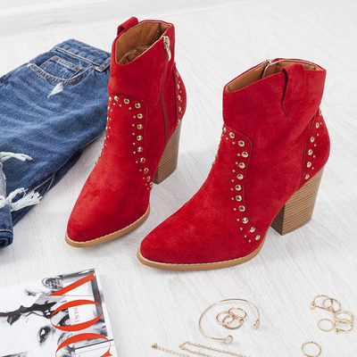 Cizme de cowboy roșii pe un post înalt Gana - Încălțăminte