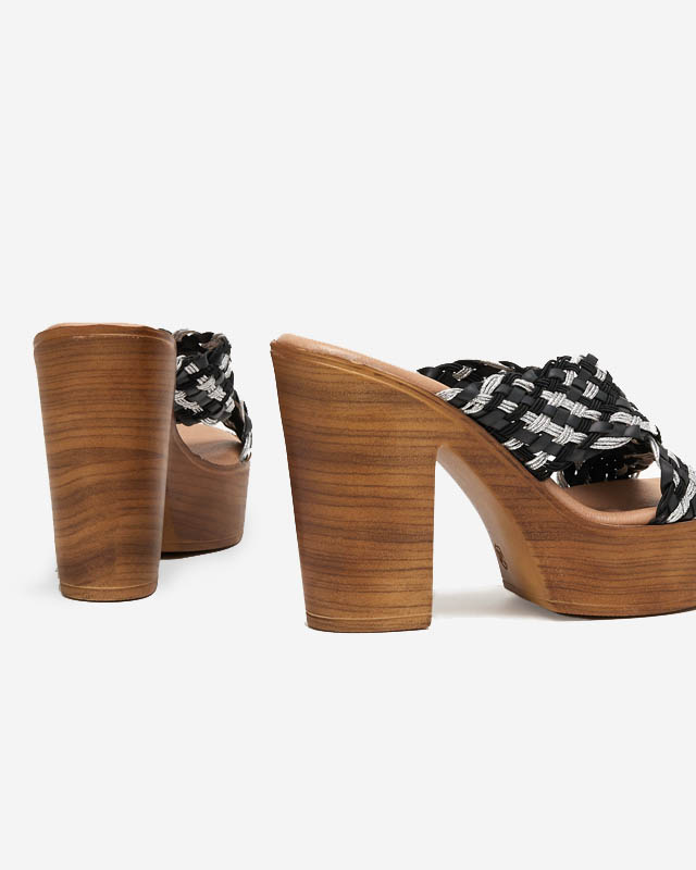 Papuci de damă negri pe un stâlp înalt Kotinso - Încălțăminte