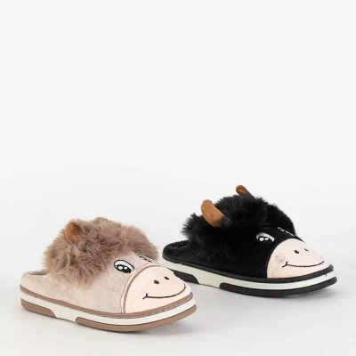 OUTLET Animmes papuci de taur bej pentru copii - Incaltaminte