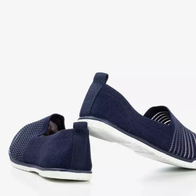 OUTLET Adidași alunecați cu dungi de culoare albastru marină de la Yeqa - Încălțăminte