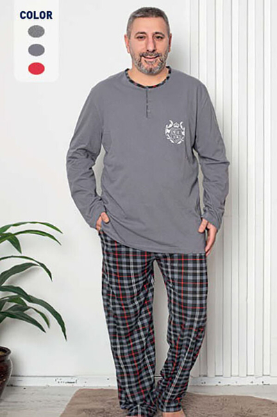 Royalfashion Pijama gri pentru bărbați