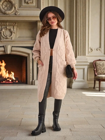 Royalfashion Pulover poncho tricotat pentru femei