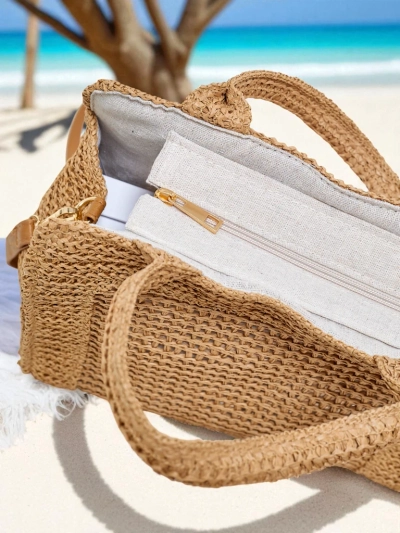Royalfashion Geantă mare de damă din paie Ariadne Raffia