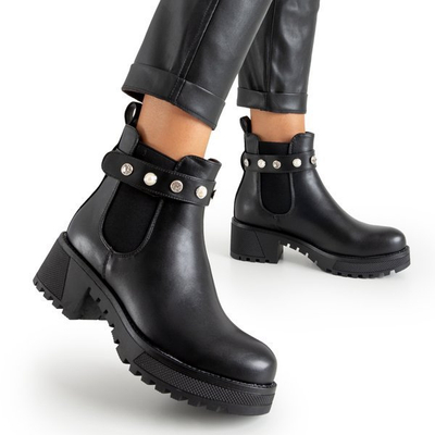 Cizme negre cu decorațiuni Kalkar - Încălțăminte