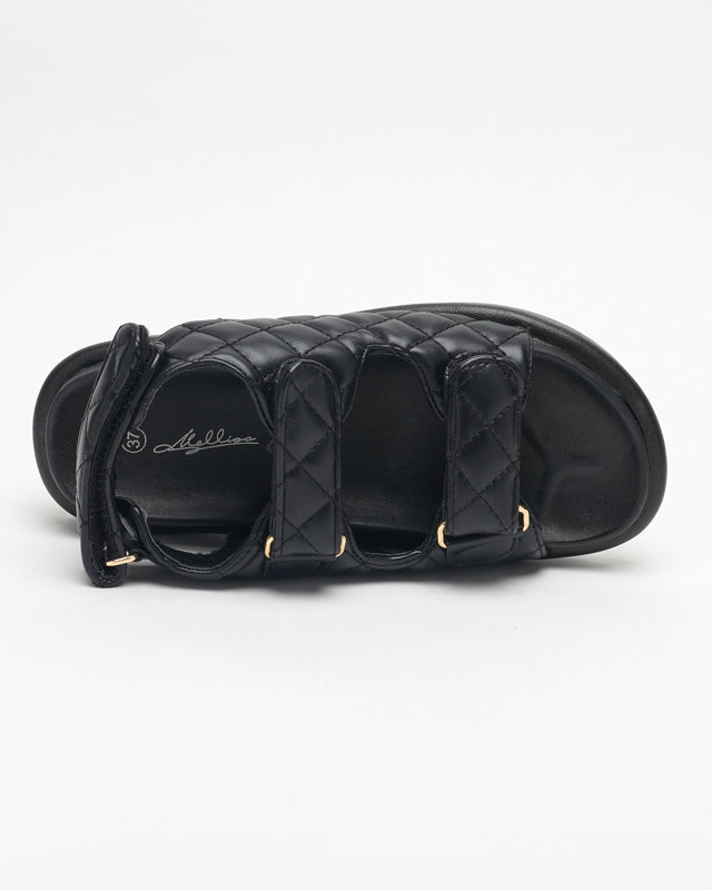 OUTLET Sandale dama matlasate negre Acuq- Incaltaminte