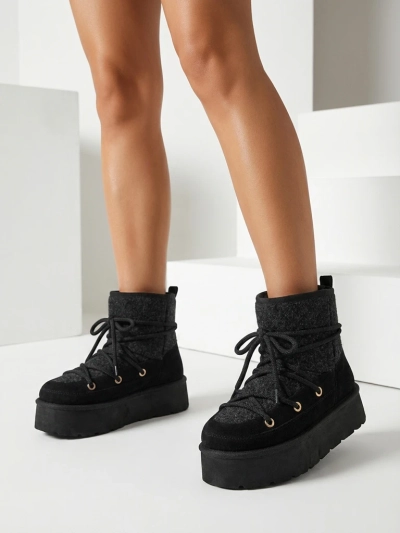 Royalfashion Cizme de zăpadă cu șiret Filori pentru femei