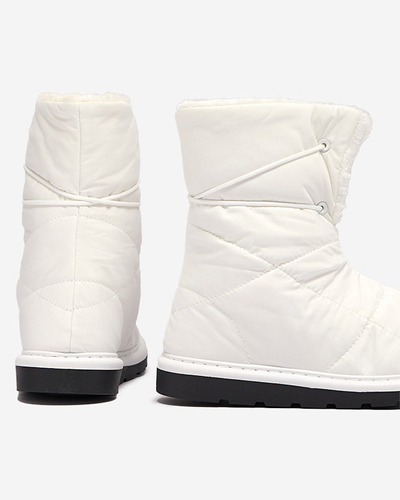Pantofi de damă albi a'la cizme de zăpadă Amirfu- Footwear
