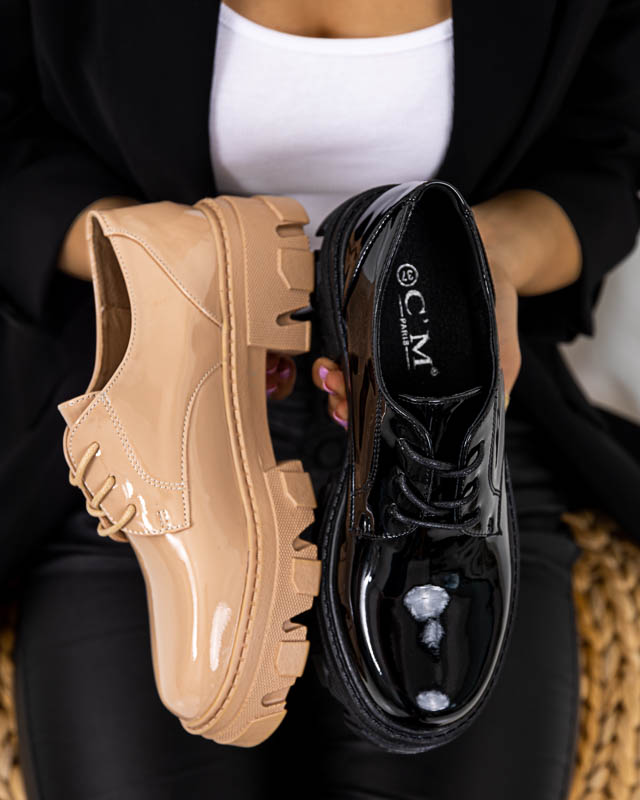 Pantofi dama lacuiti negri Binotsi - Incaltaminte