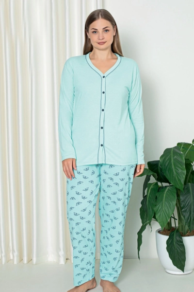 Royalfashion Pijama din bumbac pentru femei 2 piese MARIME MARE