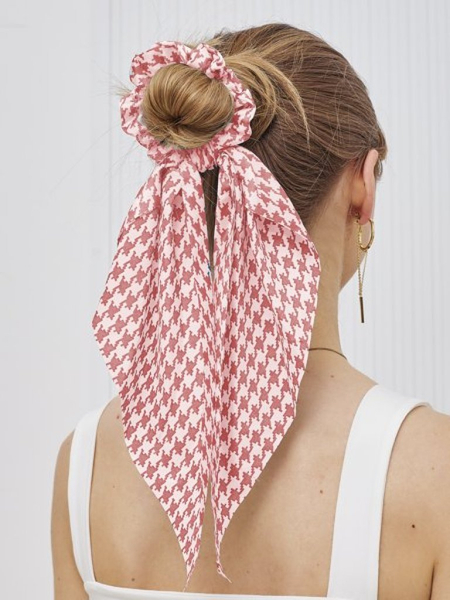 Royalfashion Elastic de păr cu fundă în carouri Kratella